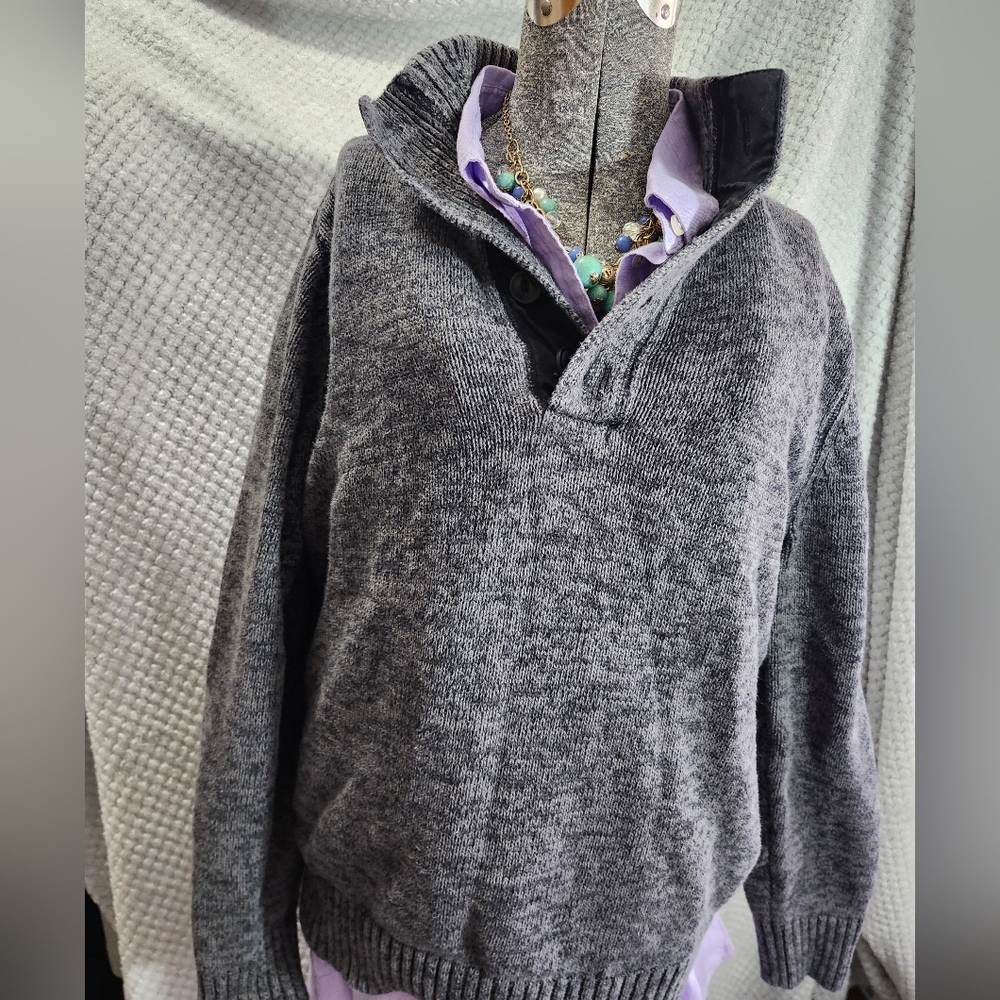 Converse Charcoal Zip-Up Men's Sweater